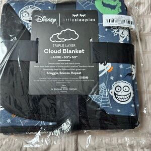 Disney Nighttime Character Blanket - Navy Blue, White, Green